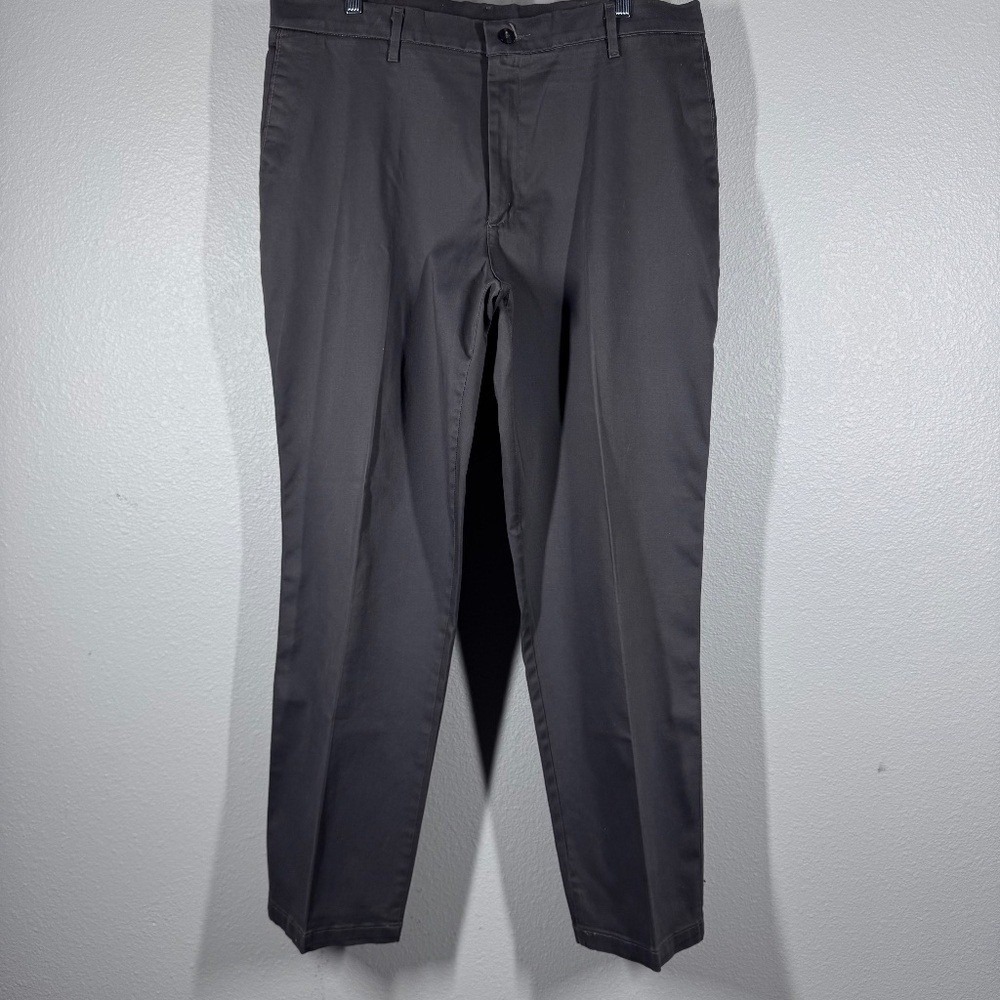 Wrangler Wrinkle Resistant Chinos Mens 38x32 Dark Grey Charcoal Pants